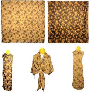 NWT Double Sided Silk Scarf 52"x52" Large Square Shawl Wrap 3009